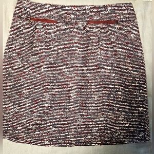 LOFT Size 8 PetiteMaroon & Green Tweed Mini Skirt